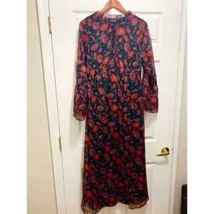 Floral long sleeve maxi dress